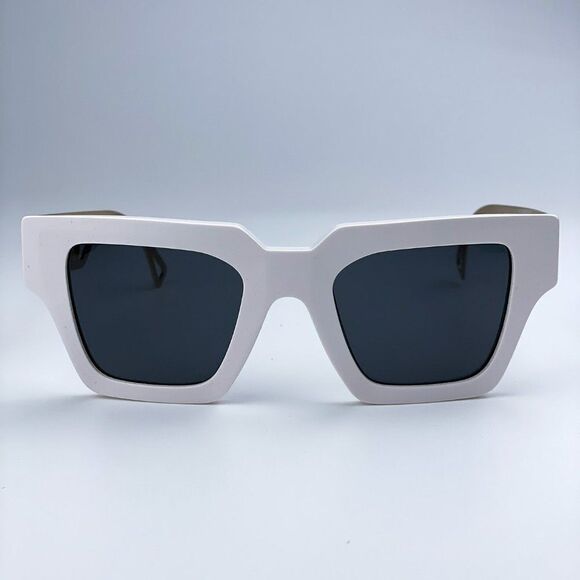 NEW Versace VE4431 401/87 White Gold Logo Dark Grey Square Unisex Sunglasses - Picture 5 of 12
